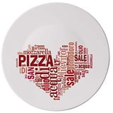 CRISTALICA Pizzateller flach I Love Pizza Platzteller 33 cm Opalglas