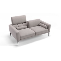 Sofanella 2-Sitzer Sofanella 2-Sitzer SALERNO Stoff Relaxsofa Stoffcouch in Hellgrau grau