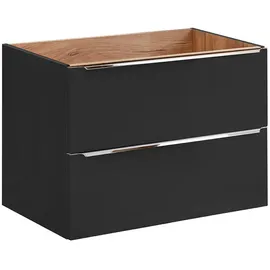 Lomadox Waschtischunterschrank 80cm Toskana-black-56 In Seidenmatt Anthrazit, B/h/t Ca. 80/57/46cm