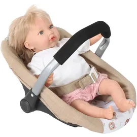 Bayer Chic 2000 - Puppen-Autositz für Baby-Puppen, Puppentrage, Puppenzubehör, Bärchen, beige, 708-63, 45 * 31 * 32 cm