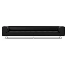 Fredericia Delphi Sofa - Model 4512, brushed aluminium / leder max 98 schwarz
