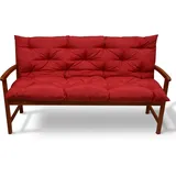 Beautissu Bankauflage 120 x 50 x 10 cm rot 1 St.