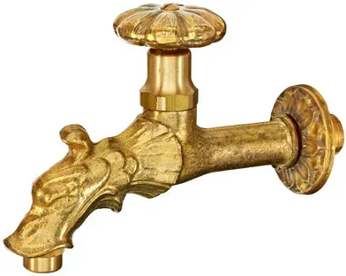 Nostalgie Messing Wasserhahn für Brunnen, 1/2 Zoll, gold