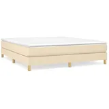 vidaXL Boxspringbett mit Matratze Creme 180x200 cm Stoff