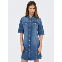 Only Jeanskleid ONLKATERINA 2/4 SHORT DNM DRESS AKM in A-Linien Form blau L (40)