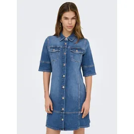 Only Jeanskleid ONLKATERINA 2/4 SHORT DNM DRESS AKM in A-Linien Form blau L (40)
