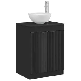 vidaXL Badezimmerschrank Schwarz 54 x 41 x 70 cm