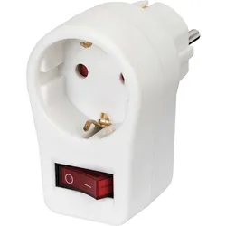 Brennenstuhl Steckdosenadapter Zwischenstecker + Schalter weiß