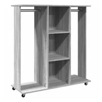 VidaXL Kleiderständer mit Rollen Grau Sonoma 102x38x110 cm