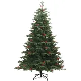 vidaXL Künstlicher Weihnachtsbaum Klappbar mit Zapfen Beeren 210 cm Modell 3