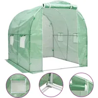 furnicato Gewächshaus Kunststoff Grün PE 4 mm 4 m2