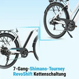 AsVIVA B15 City E-Bike 28 Zoll, B15_FBA 36V Trekkingrad Elektrofahrrad Pedelec weiß