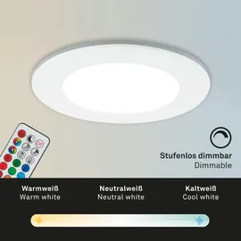 Briloner Di-Ka LED Einbauleuchte Fungo RGBW 3er Set weiß Ø 9,2 cm 4,8 W dimmbar