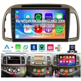 ESSGOO 9" Für NISSAN MICRA III K12 2002-2009 Autoradio Android 15 GPS Navi Autoradio (Digitalradio (DAB), 4+64GB(optional), RDS, AM, FM, Carplay Android Auto Bluetooth EQ USB GPS Navi WIFI Touchscreen) gelb|goldfarben