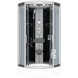 AcquaVapore D58-53T0 Komplettdusche mit Schiebetür 90 x 90 cm schwarz Sicherheitsglas D58-53T0