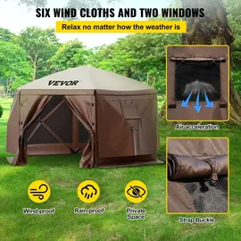 Vevor Pavillon-Zelt 3,6x3,6m Grau