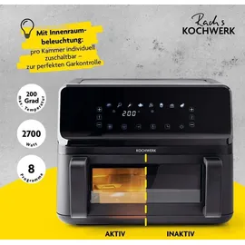 GOURMETmaxx Heißluft-Fritteuse Vario-Doppelkammer 9l - Schwarz