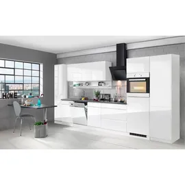 kochstation Küchenzeile KS-Virginia 390 cm weiß hochglanz