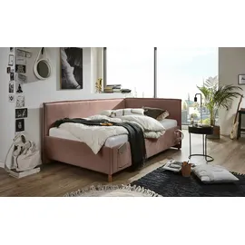 Sofa.de Polsterbettgestell mit trendiger Kederumrahmung ¦ rosa/pink ¦ Maße (cm): B: 133 H: 90