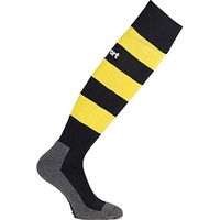 Uhlsport Team Pro Essential Stripe Socken, schwarz/limonengelb, 28-32