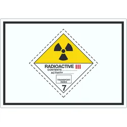HB-Druck Aufkleber radioaktive Stoffe Radioactive Symbol III-GELB A0 (841x1189mm)