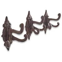 Loberon Haken 3er Set Gratton Authentisches Vintage-Design, Horizontal Beweglich,
