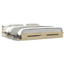 vidaXL Bettgestell 180 x 200 cm Schubladen Sonoma-Eiche