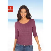 LASCANA 3/4-Arm-Shirt Damen beere-gemustert, schwarz Gr.40/42