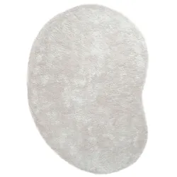 Hochflor-Teppich BRUNO BANANI "Dana Bean shape, besondere Form, weich, Mikrofaser Teppiche" Gr. 70, weiß, B:100cm H:30mm L:150cm, Kunstfaser, Teppiche, organische Form, uni, Wohnzimmer, Schlafzimmer, Esszimmer