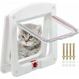 Katzenklappe Für Katzen Und Hunde, Kleine Katzenklappe, 4-fach Abschließbare Mikrochip-tür, Einfache Montage