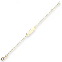 Schmuck Krone Goldarmband 1,5mm Id-Armband Figarokette diamantiert aus 585 Gelbgold 16cm, Gold 585 goldfarben