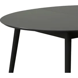 Hammel Furniture "Meza Designtisch mit Auszugsfunktion und 2 Einlegeplatten", grau (graphit, schwarz), B:135cm H:73,5cm T:135cm, Tischplatte: Graphit nanobehandeltes Fenix-Laminat (schwarzer Rand), Gestell: Schwarz gebeizt Esche (Massivholz), Mit