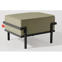 konsimo® Gartenlounge-Hocker, Dunkelgrau, Beige, Metall, Textil, 1-Sitzer, Füllung: Schaumstoff, Rechteckig, 69x44x54 cm, Hergestellt in Europa, Gartenmöbel, Gartenstühle, Gartenhocker