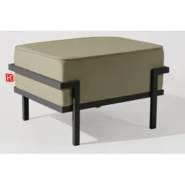 konsimo® Gartenlounge-Hocker, Dunkelgrau, Beige, Metall, Textil, 1-Sitzer, Füllung: Schaumstoff, Rechteckig, 69x44x54 cm, Hergestellt in Europa, Gartenmöbel, Gartenstühle, Gartenhocker
