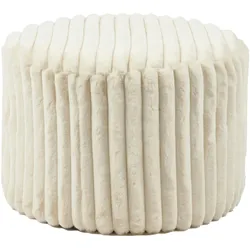 SalesFever Sitzhocker | rund | Bezug Kunstfell |  Ø55 cm | Beige