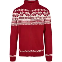 Brandit Textil Norweger Vollreißverschluss Pullover Red S