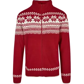 Brandit Textil Norweger Vollreißverschluss Pullover Red S