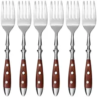 Gräwe Dessertgabel, Serie Nürnberg, 6er Set, braune Griffe