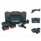 Metabo W 18 L BL 9-125 Akku Winkelschleifer 18 V 125 mm Brushless + 2x Akku 8,0 Ah + Ladegerät + metaBOX