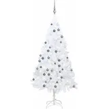 vidaXL Künstlicher Weihnachtsbaum mit Beleuchtung & Kugeln Weiß 150 cm