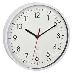 TFA Dostmann 60.3550.02, Wand, Analoge Uhr, Rund, Weiß, Kunststoff, Glas