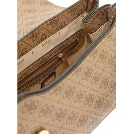 GUESS Schultertasche Calista Convertible Xbody Flap Bag Latte Logo