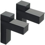 SAYAYO Regalhalterung Verstellbare Regalträger aus Massiver Zinklegierung Glashalter F-förmige Regalträger Unsichtbar Schwarz für 5-30mm Dicke Glas und Holz Regal,EBL008B-2P
