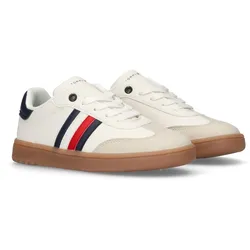 Sneaker TOMMY HILFIGER, Kinder, Gr. 40, blau (beige, blau), Synthetik, modisch, Schuhe, Retro Sneaker, Court Sneaker, unisex
