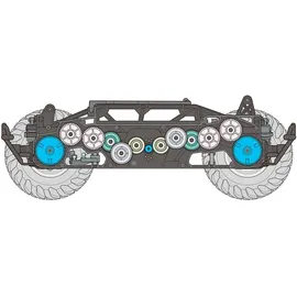 TAMIYA RC-Auto Squash Van 4WD 2CH Bausatz grün, weiß (58725)