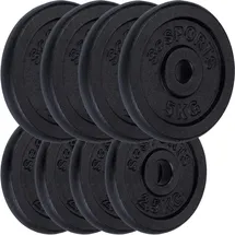 ScSPORTS ScSPORTS® Hantelscheiben - Set, 30/35/40/60 kg, Ø 30/31 mm, Gusseisen, Schwarz - Gewichtsscheiben, Hantelscheiben-Set, Hantelgewichte, Fitness Scheiben, Gussscheiben