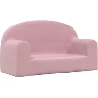 vidaXL Kindersofa 2-Sitzer Rosa Weich Plüsch