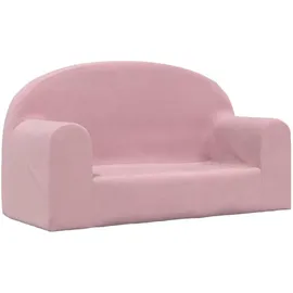 vidaXL Kindersofa 2-Sitzer Rosa Weich Plüsch