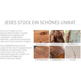 Riess Ambiente Massivholz Couchtisch IRON CRAFT 100cm Sheesham stone finish Industrial Design