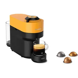 DELONGHI Nespresso Vertuo Pop ENV90.Y, 4 Tassengrößen, platzsparendes Design, einfache Bedienung, Kapselmaschine Gelb